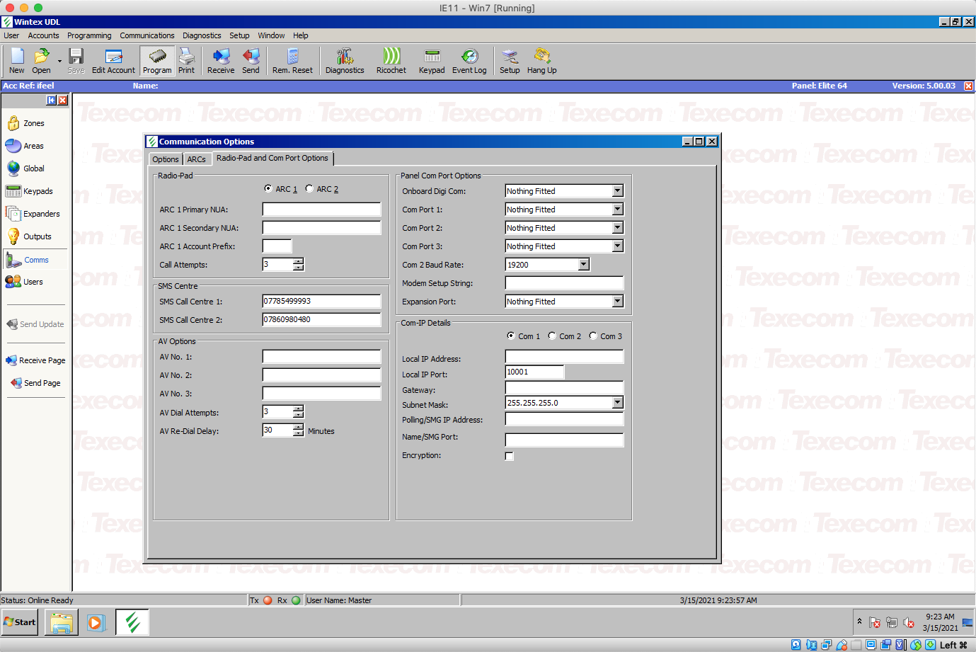 Wintex COM2 settings