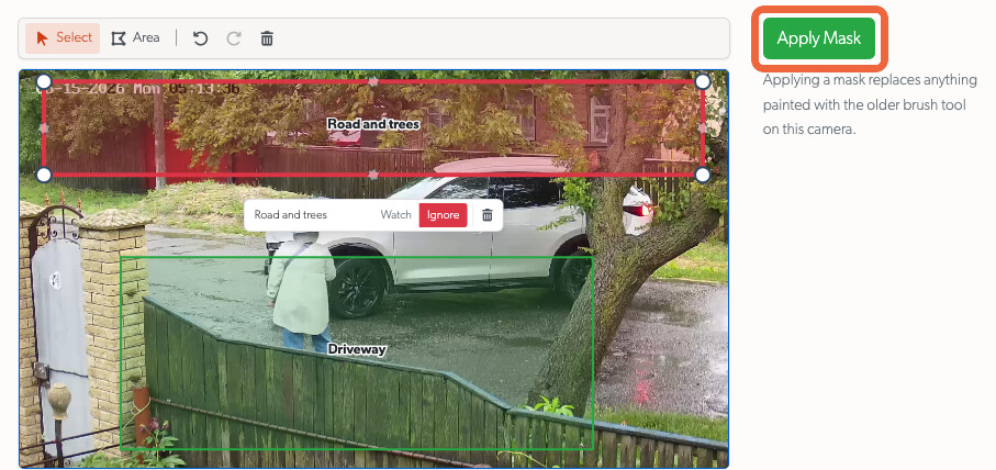 The Apply Mask button below the editor