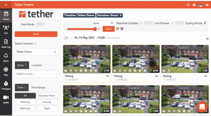Select events to share