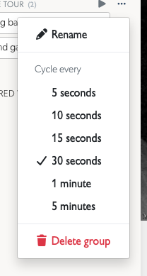 The pace a heading steps at, in the heading's own menu