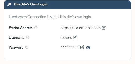This site's own Patriot login